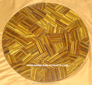 Golden Tiger Eye <b>Table</b> Top, Round Marble <b>Coffee</b> <b>Table</b> Top - Product Image 1