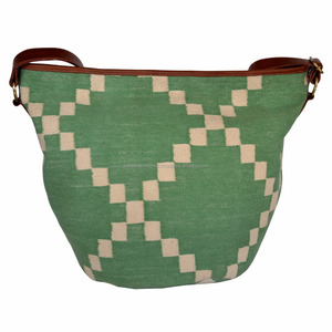 Authentic <b>Boho</b> Vintage Kilim 100% Genuine Leather Cross Body Tote <b>Bag</b> Handmade Lady's Arm <b>Bag</b> Fashionable Rug Inspired Handcraft - Product Image 4