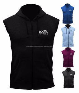 2023 Hot Sale <b>Men's</b> Autumn <b>Sleeveless</b> <b>Hoodie</b> 100% Cotton Fitness Sports Plain Color - Product Image 6