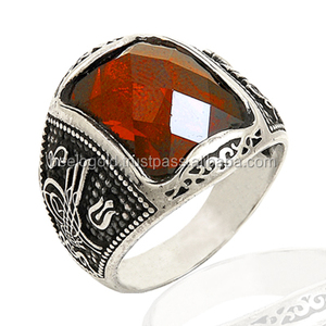 925 Sterling Silver Ottoman Tugra Tulip Men <b>Ring</b> Original Hot Selling <b>Rings</b> Antique Pattern Silver Color Man Vintage Jewelry - Product Image 1