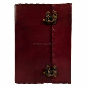 Vlakte Hangslot Klassieke Ontwerp C-Lock Office Gebruik Handgemaakte Lederen Journal Notebook Diary Sketchbook Boek