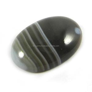 ธรรมชาติสีดำ Sard นิล16*23มิลลิเมตรรูปไข่3.73 Gms Cabochon พลอยสำหรับ J0ewelry IG0498 - Product Image 1