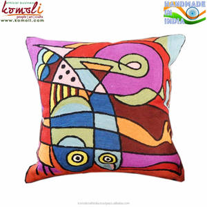 Fundas de cojín Picasso bordadas a mano con ondas, funda de almohada hecha a mano para decoración del hogar, funda de almohada para sofá - Product Image 4
