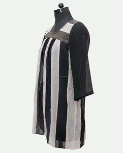 Vestidos cortos bordados de Georgette personalizados para niñas, ropa informal bordada a máquina para fiestas de festivales; indio pakistaní - Product Image 2