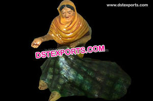 Rajasthani Thème Mariage Décoration Fiber Statue Mariage Mehandi Décoration Statues Rajasthani Fiber Musicale Statue - Product Image 4