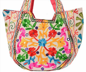 Bolso de mano de estilo indio Kutch, nuevo bolso de mano Tribal bordado étnico grande, cierre de cremallera, forro de tela, monedero Hmong, venta al por mayor - Product Image 4