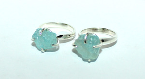 Haute qualité pierre naturelle précieuse aigue-marine 925 en argent Sterling à la main bague en pierres précieuses bijoux en gros quantité - Product Image 3