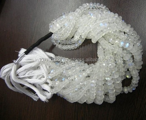 Piedras de luna de arcoíris, 3,5-4mm, facetadas, hebras de cuentas - Product Image 2