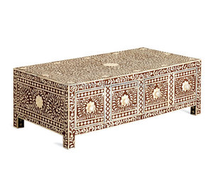 Handmade Traditional Style 8-Drawer Bone Inlay Console <strong>Coffee</strong> <strong>Table</strong> for Entry Bedroom Hotel and Villa Use