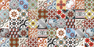 Carrelage arc-en-ciel pour ciment, carreaux de couleur aléatoire, rouge-blanc-jaune - Product Image 2