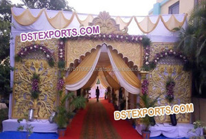 Puertas de bienvenida reales para boda, decoración de entrada tallada de fibra, elegante, para boda - Product Image 2