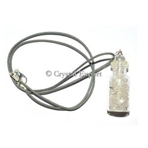 Compra en línea de botella de chips de cuarzo de cristal con colgantes de cuentas de ágata Colgantes de botella de piedras preciosas a la venta - Product Image 1