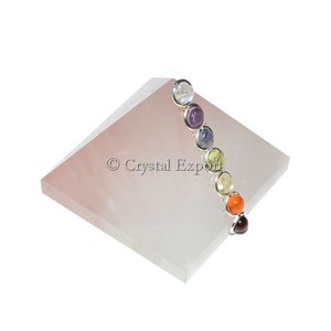 Rose Quartz Pyramids with Chakra Cabs - Product Image 1