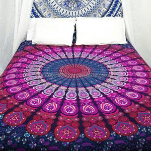 Tapiz Mandala con Diseño de Pavo Real Rosa, Estilo Bohemio Hippie, Impreso, para Cama Queen, Manta de Playa, Decoración de Pared, Picnic, Aubusson - Product Image 1