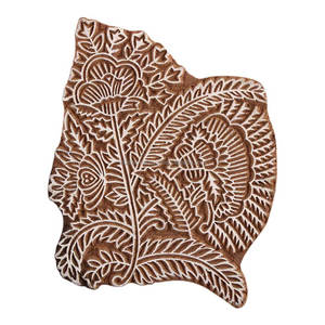 บล็อกผ้าใบไม้ลายดอกไม้วินเทจศิลปะตกแต่งงานฝีมือบล็อกไม้ธรรมชาติ - Product Image 1