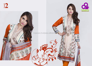 Trajes de césped de algodón cosidos con estampado digital pakistaní para adultos y niñas para bodas, incluidas las fiestas Dupatta Salwar Kameez Made - Product Image 2