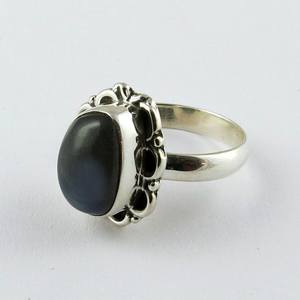 Anillos de plata de ley 925 con forma de lujo, Gema labradorita azul, joyería de plata 925 - Product Image 3