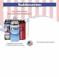 USA Made 16 oz Sublimated Collapsible Can & Bottle Insulator - made from high-density premium sponge and comes with your logo