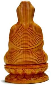 Statue de bouddha en bois, Sculpture faite à la main, pièce de spectacle décorative, art, cadeaux - Product Image 2