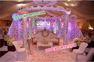 Ensemble de scène de mariage asiatique, ornée de bijoux, en Fiber, sculpté, élégant, pour mariage - Product Image 3