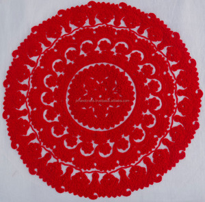 Funda de edredón bordada a mano, 100% algodón, Color blanco, rojo de lujo - Product Image 2