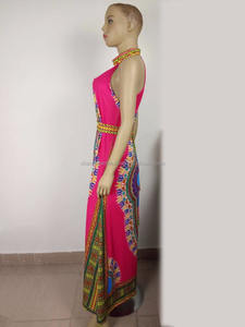 Robe longue décontractée de fête pour femmes, sans manches, imprimé africain Dashiki, robe de mariée, vêtements pour femmes, coton africain Das - Product Image 4