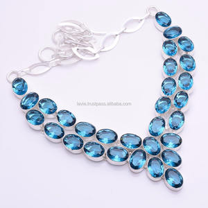 สร้อยคอพลอยเงินแท้ 925 , เครื่องประดับอัญมณีควอตซ์ธรรมชาติ , ผู้จัดจําหน่ายสร้อยคอเงินแฮนด์เมด , เครื่องประดับเงินชั้นดี - Product Image 1