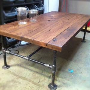 <span class=keywords><strong>Steampunk</strong></span> industriel base de table basse en fer forgé avec raccord de tuyau en fer noir spécifications - Product Image 4