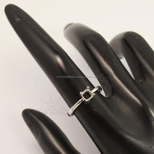Bague de fiançailles ou de mariage à monter soi-même, pierre précieuse carrée de 4x4 mm, sertie en argent sterling 925 - Product Image 5