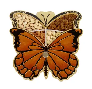 A forma di farfalla decorativi fatti a mano Meenakari Chocolate Box/Scatola di Frutta Secca