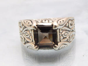 Bague classique de haute qualité en pierre précieuse grenat et quartz avec sertissage en canal en argent sterling 925 pour femme, idéale pour mariage, fête ou fiançailles - Product Image 4