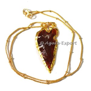 สร้อยคอหัวลูกศรขอบคมแบบ Electroplated: สร้อยคอดีไซน์เนอร์ Arrowheads - Product Image 2