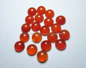 พลอยคาร์เนเลียนธรรมชาติคุณภาพพรีเมียม สีส้ม ทรงเหลี่ยมเจียระไนแบบคาโบชอง ขนาด 8 มม. รับรองโดยผู้ตรวจสอบอิสระ สำหรับทำเครื่องประดับ - Product Image 1