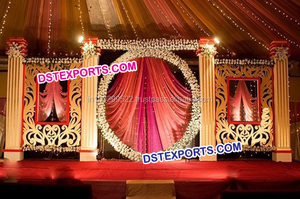 Latest Design Wedding Stage <b>Backdrop</b> <b>Frames</b> Wedding Mandap Stage <b>Backdrop</b> Panels Beautiful Designed Wedding <b>Backdrop</b> Panels - Product Image 5