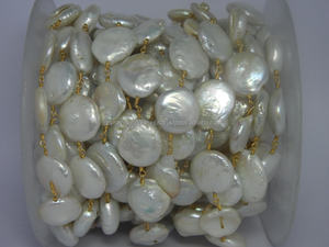 NanPlanetSilver Round Pearl Coin Gemstone Cadena con cuentas Hallazgos y componentes de joyería GBC - Product Image 4