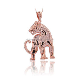 Collar con colgante de León de Oro Sólido de 14K - Product Image 3