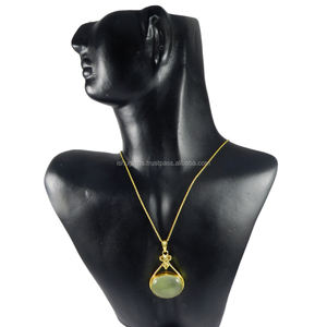 Colgante de Cuarzo Limón - Colgante con Bisel de Piedra Preciosa - Joyería de Moda Chapada en Oro de 18k - Product Image 5