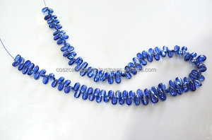 Kyanite bleu saphir lisse poire forme perle brin 10mm perles en vrac pour la fabrication de bijoux à la mode de bonne qualité - Product Image 3