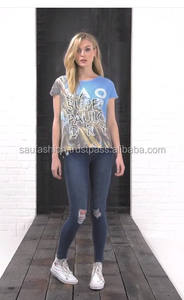 Camiseta de Mujer de Alta Calidad, Transpirable, 100% Algodón, Diseño Personalizado, Estampado, Sexy, Informal, Tejida, con Logotipo, Servicio OEM, Tallas Grandes - Product Image 4