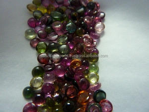 Cabujones redondos de turmalina natural de 7mm, colgantes y dijes de colores mezclados para hacer joyas, hallazgos y componentes - Product Image 4