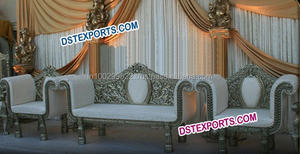 Conjunto de muebles tallados de plata para boda, mobiliario de boda indio moderno, lo último - Product Image 2