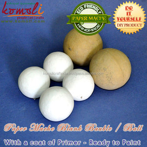 En bois non fini écologique artisanat blanc ornement De Noël boule - Product Image 2