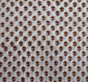 Hecho a mano puro algodón bloque impreso tela Natural Sanganeri hecho a mano Jaipuri tela mano bloque impreso 100% tela de algodón - Product Image 1