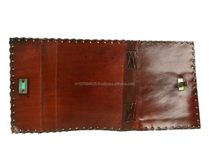 Diario cosido lateral hecho a mano Vintage cuero genuino solapa cubierta diario Grimoire antiguo bloqueo cuaderno estacionario personalizado - Product Image 2