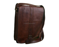 Bolso bandolera de cuero genuino 100%, bolso de hombro unisex, hecho a mano con estilo, color marrón oscuro, archivos de oficina y colegio