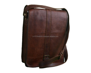 Làm Bằng Tay Phong Cách Màu Nâu Sậm Tập Văn Phòng Và Trường Cao Đẳng Túi 100% Chính Hãng Da Unisex Crossbody Vai Túi Satchel - Product Image 3