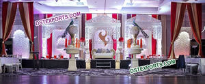 Escenario de boda con temática Mughal, decoración de escenario de boda india, fabricante de escenario de recepción de matrimonio moderno - Product Image 3