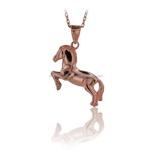 Collar con colgante de oro macizo de 14K y 18K, diseño de caballo único, chapado en oro de alta calidad, hecho en Turquía para ocasiones de aniversario - Product Image 3