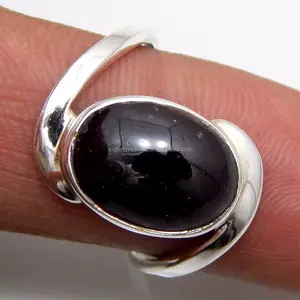 Хит продаж классический дизайн натуральный гранат драгоценный камень серебряное кольцо 925 ювелирные изделия подарок для нее