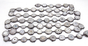 ห่วงโซ่ร้อยอัญมณีโรเดียมสีดำแผ่นโซลาร์ธรรมชาติที่สวยงามวัสดุทองเหลืองสำหรับการส่งที่มีประสิทธิภาพ - Product Image 4